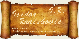 Isidor Radišković vizit kartica
